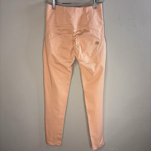 Freddy WR.UP Pants Sz S High Waisted Peach Pink Pastel Shaping Zip Legging Italy - Picture 5 of 14